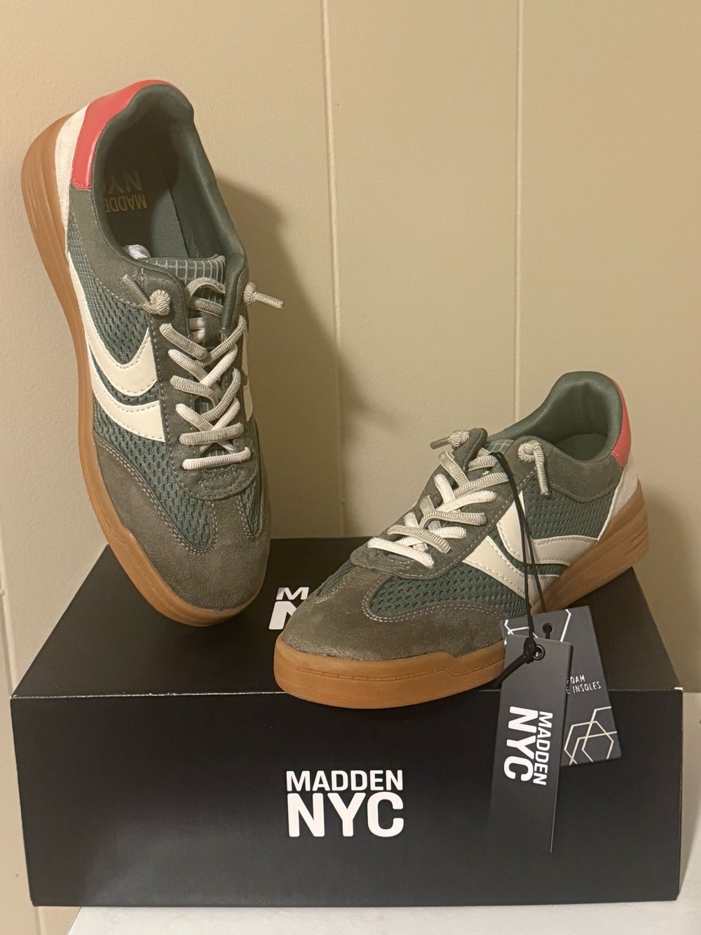 Steve Madden Olive Green Sneakers, Women’s 8